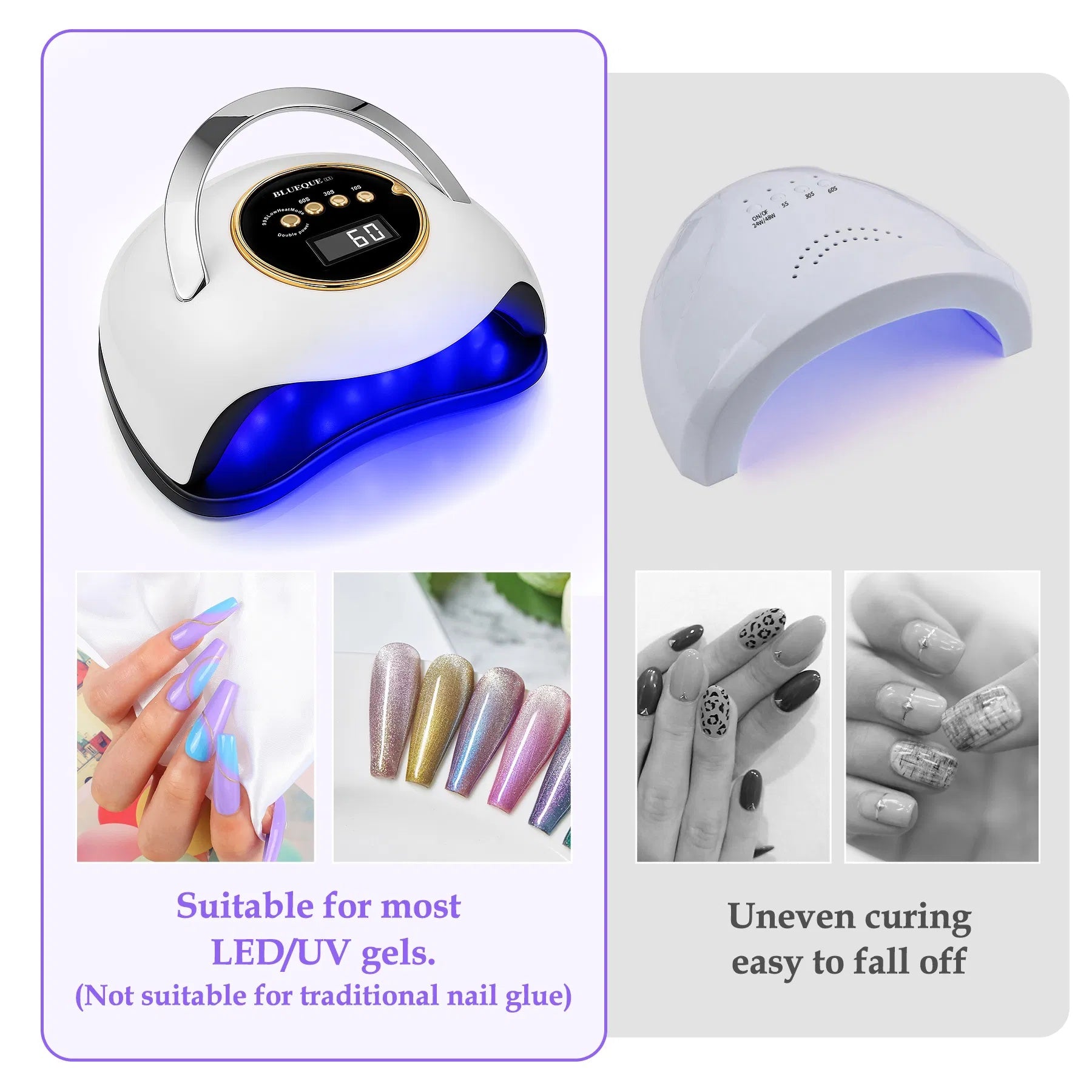 Farooze 180W UV LED Nail Lamp With 3 Timers And Automatic Sensor Professional Nail Light - White