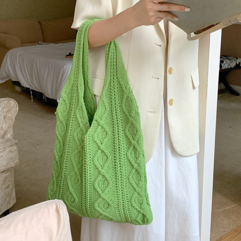 Boho Knitted Crochet Tote Bag