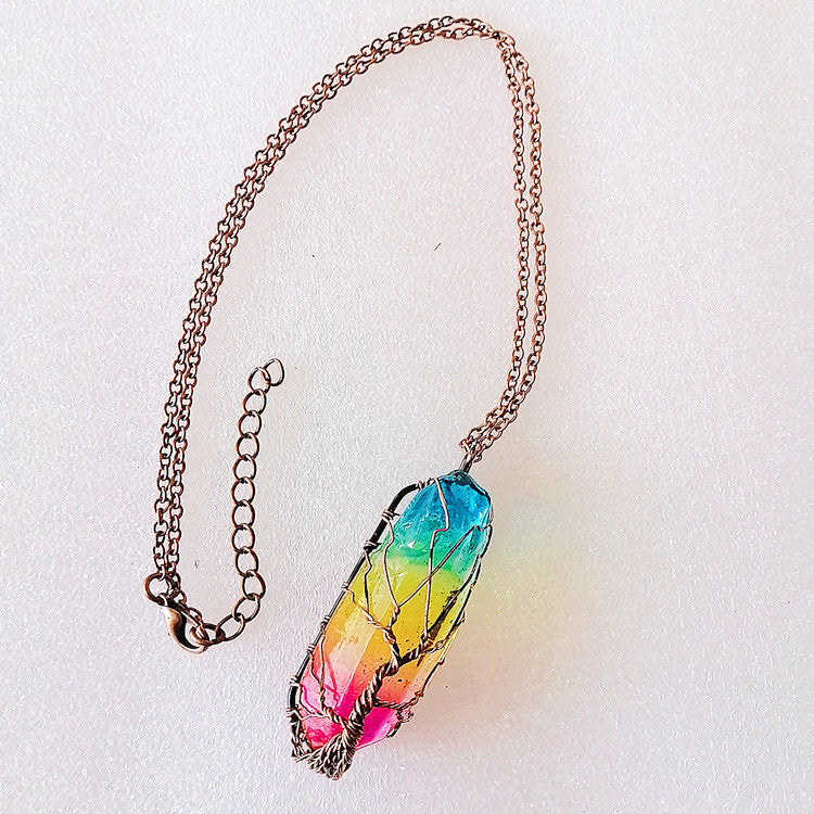 Crystal Tree of Life Pendant Necklace