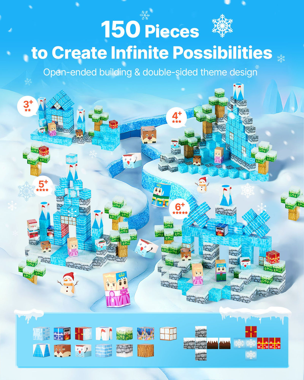 Magnetic Ice Castle Building Set, 150 Pc - gift idea (2)