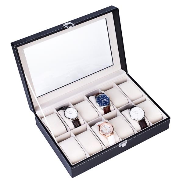 12-Slot Leather Watch Box - gift idea