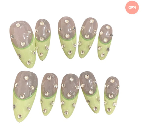 Emerald Star Shine Press-On Nails