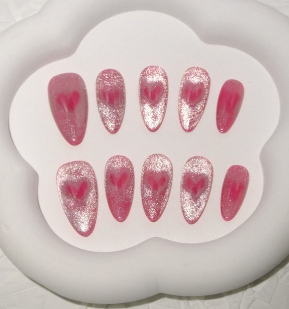 Velvet Heart Shimmer Press-On Nails