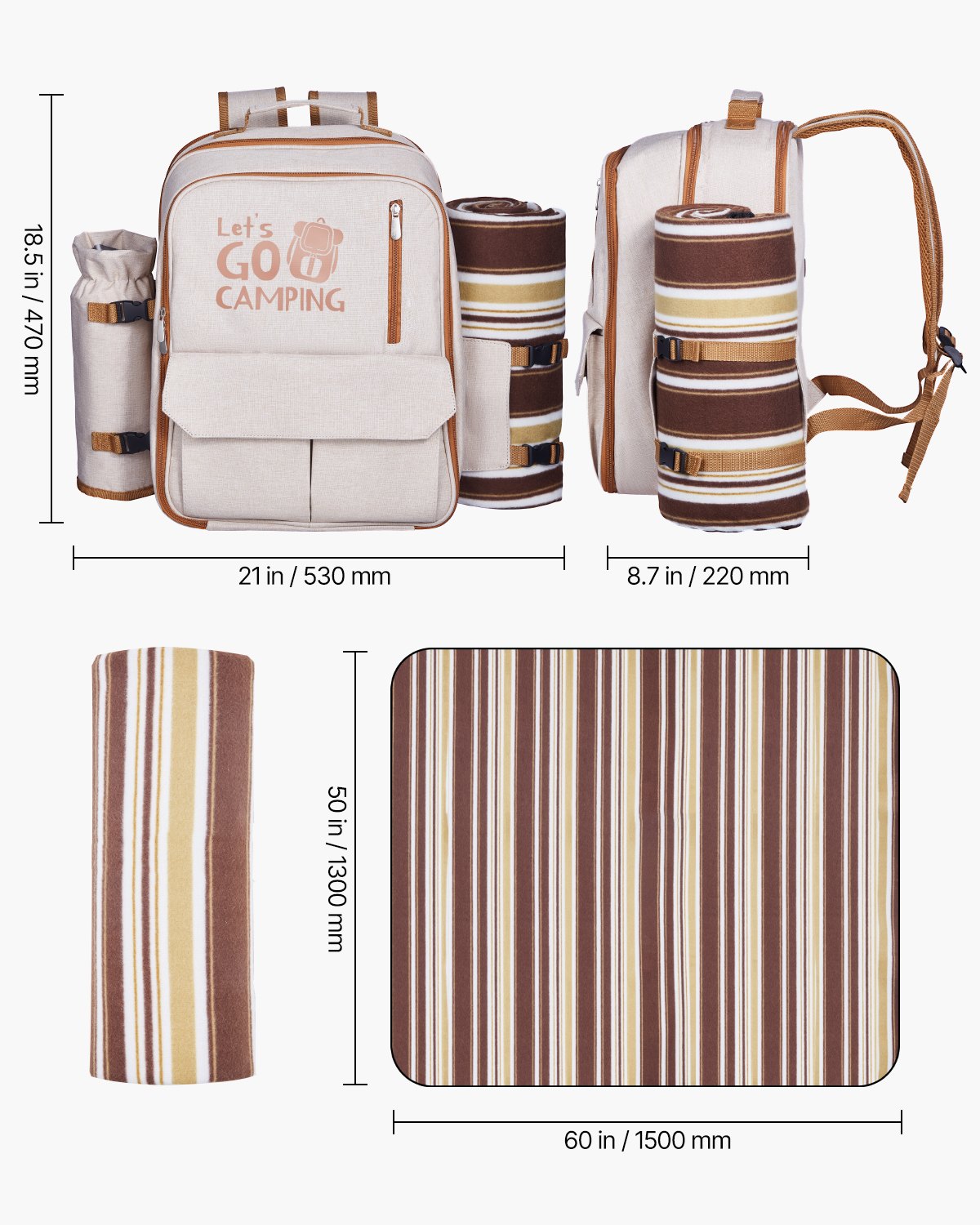 Family Picnic Backpack for 4 with Blanket - gift idea (2)