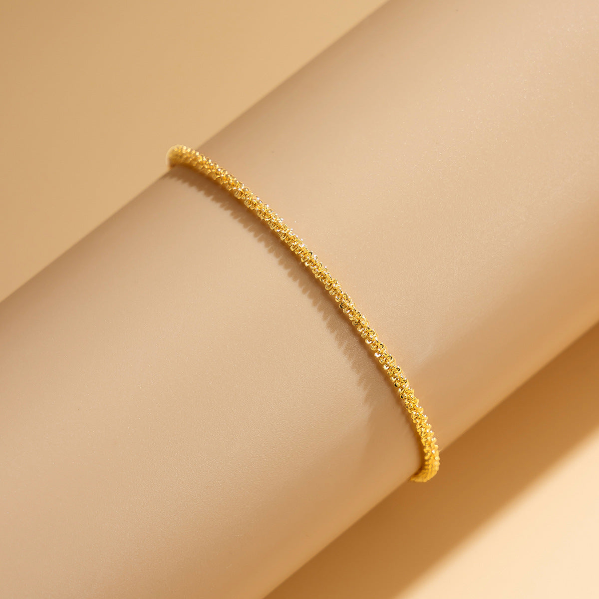 Sparkling Slim Chain Anklet