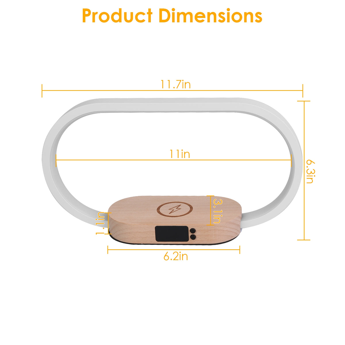 Bedside Lamp with Clock & Wireless Charger - gift idea (7)