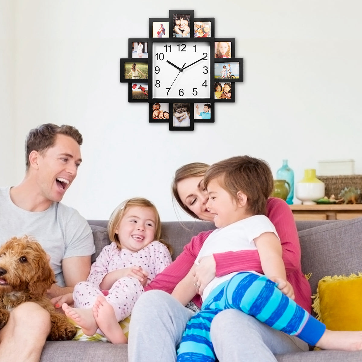 12 Photo Collage Wall Clock - gift idea (4)