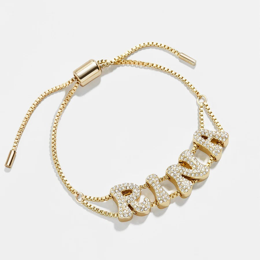 18k Brass Custom Name Bracelet