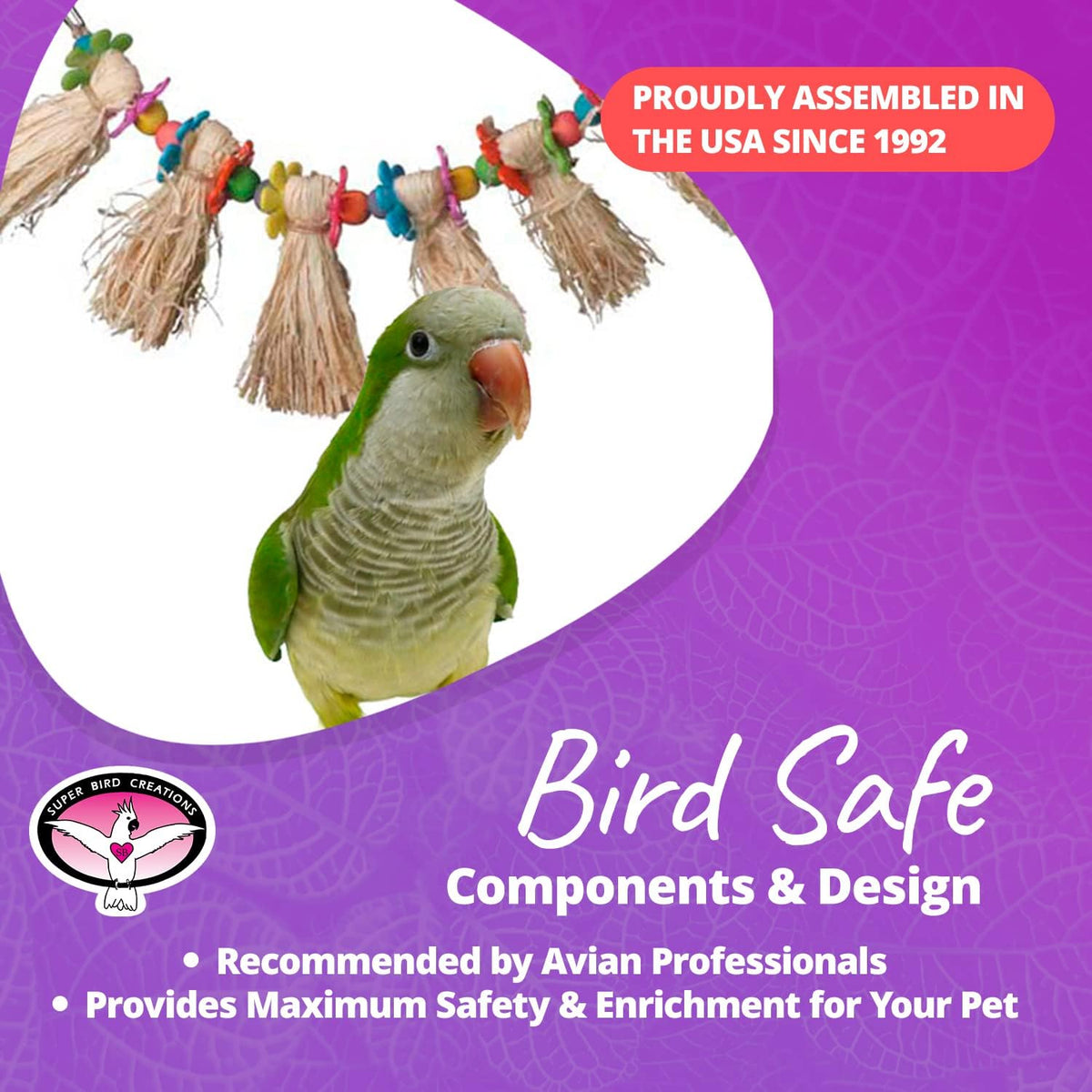Hula Skirt Bird Toy, Small/Medium
