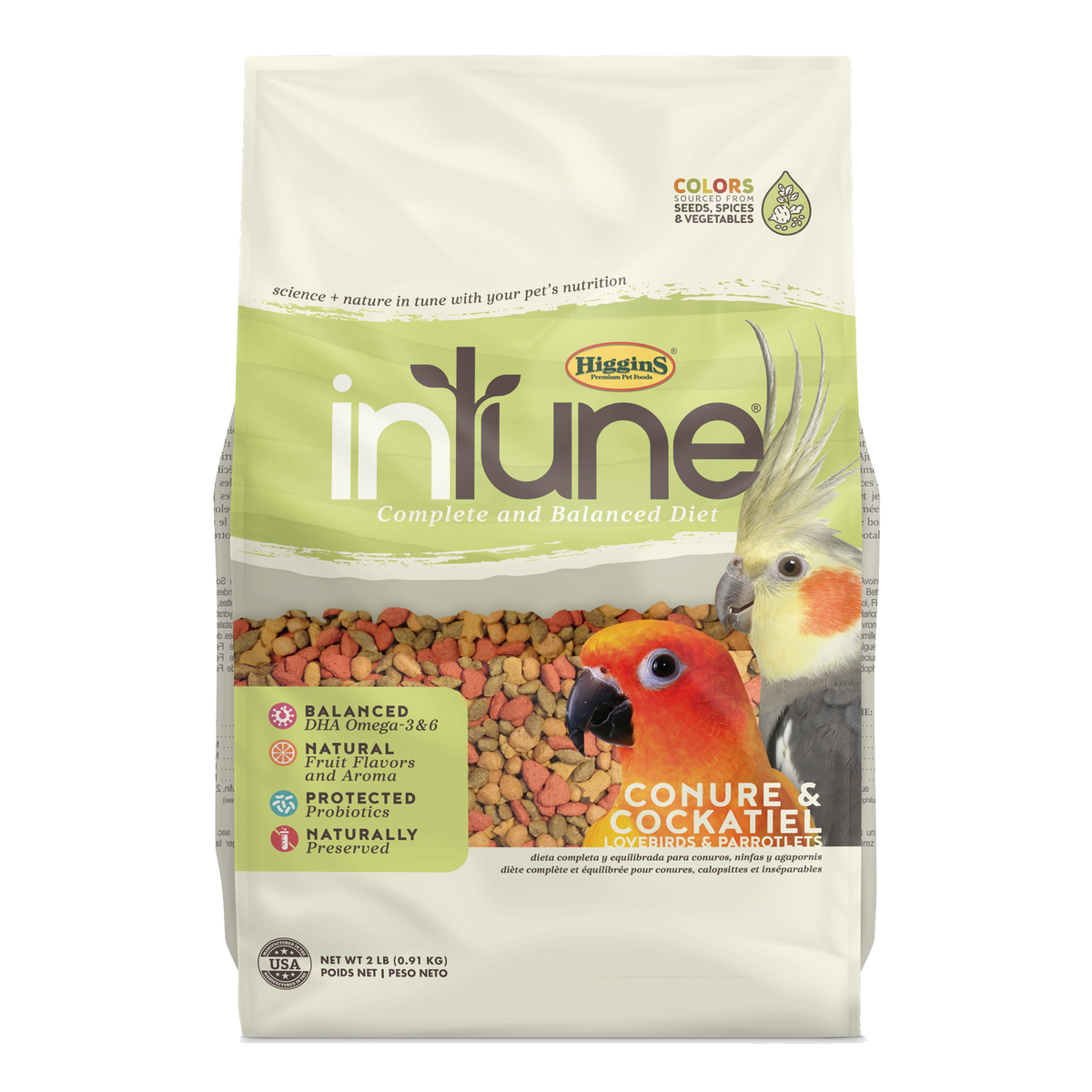 Higgins inTune Complete and Balanced Conure and Cockatiel food, 2 lb