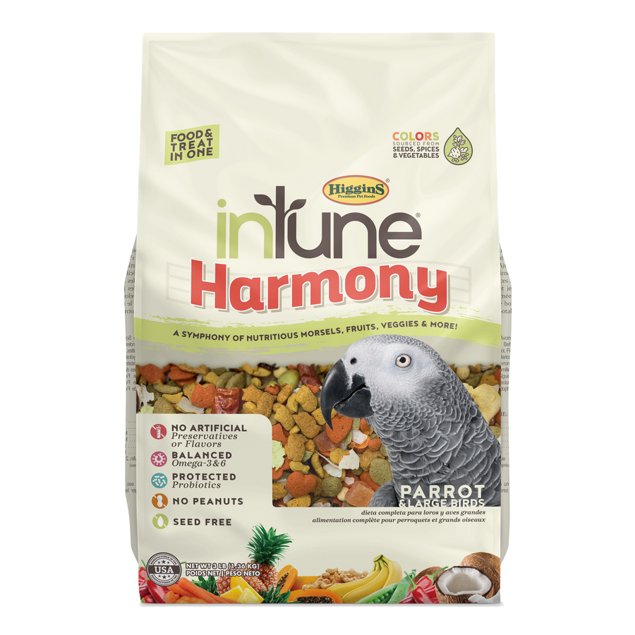 Higgins inTune Harmony Parrot seedless bird food, 3 lb