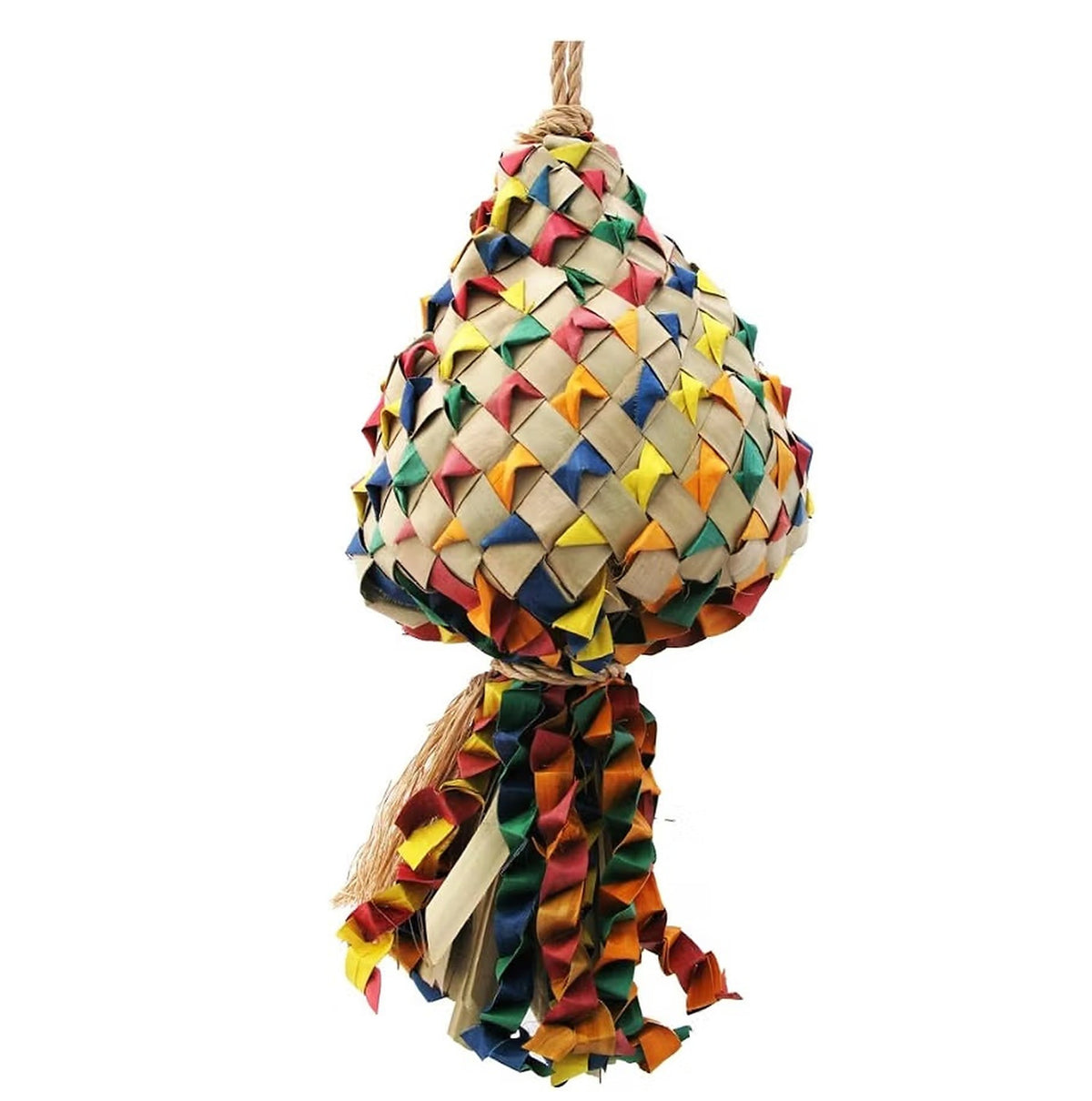 Planet Pleasures Kiss Pinata Bird Toy — Layered Palm Shredding Toy for Parrots