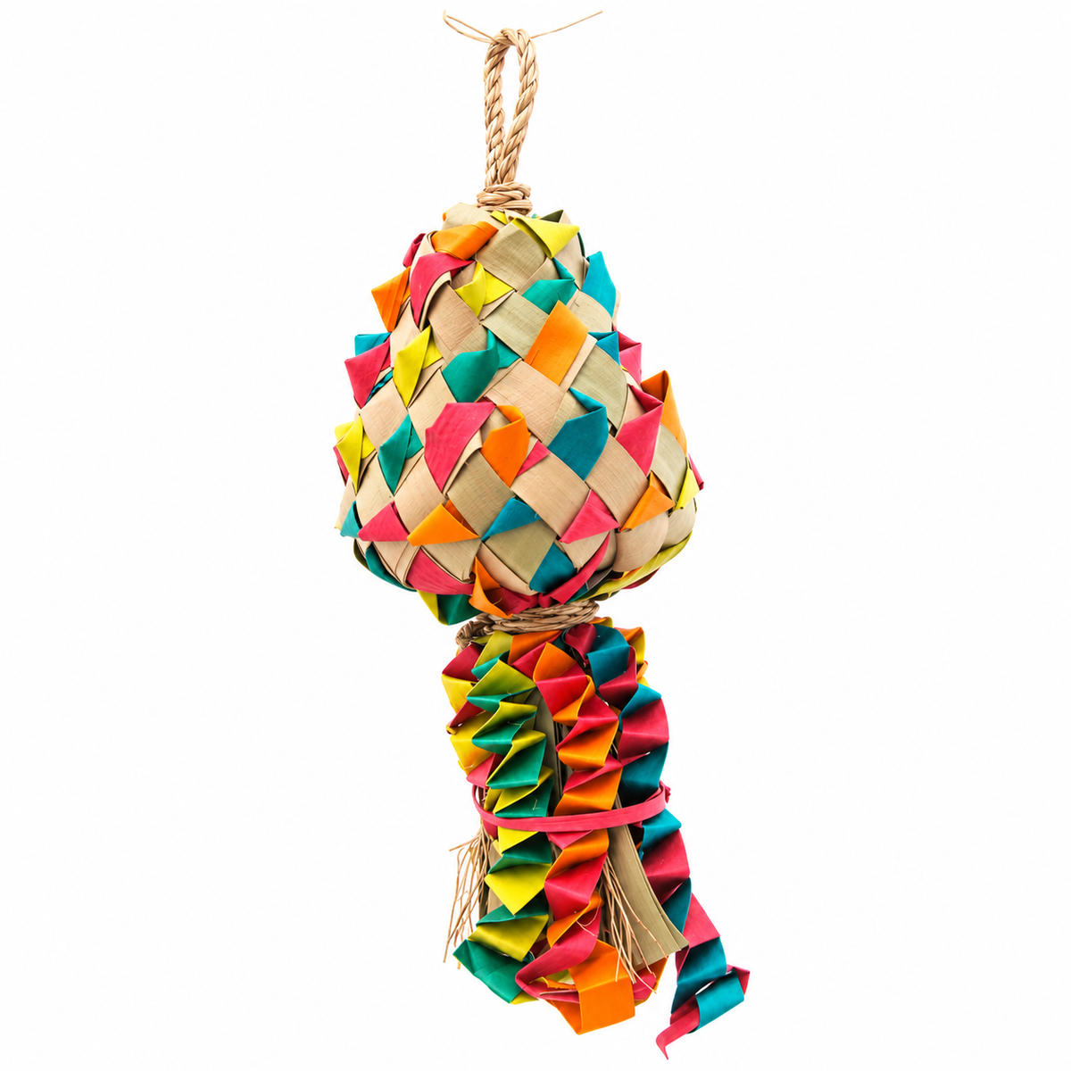 Planet Pleasures Kiss Pinata Bird Toy — Layered Palm Shredding Toy for Parrots