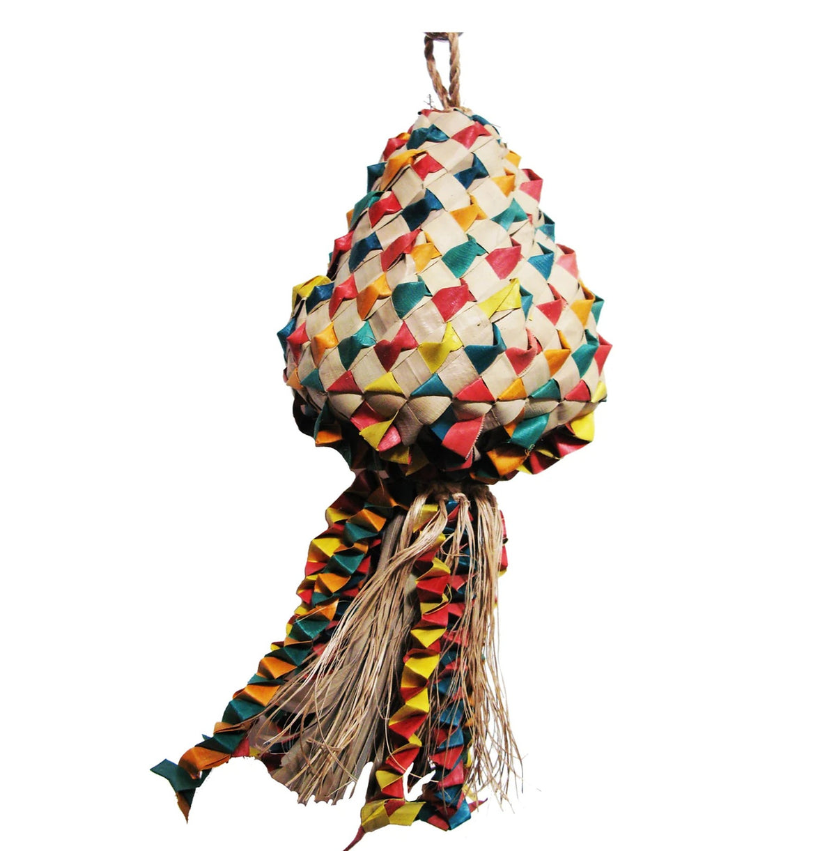 Planet Pleasures Kiss Pinata Bird Toy — Layered Palm Shredding Toy for Parrots