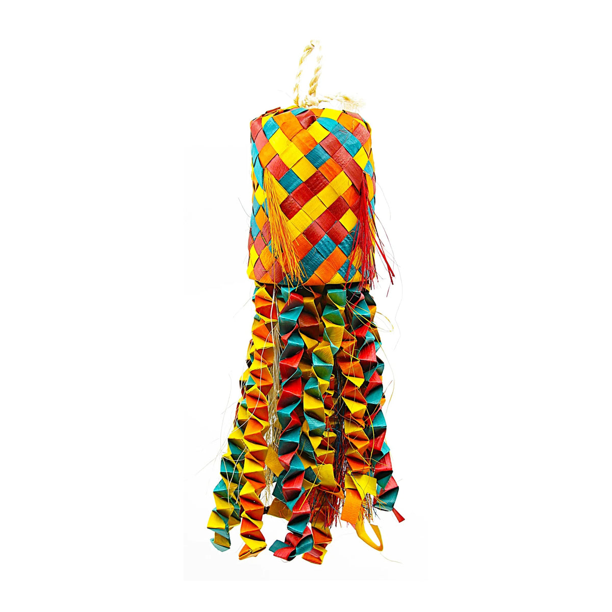 Planet Pleasures Octopus Pinata Bird Toy — Hanging Palm Shredder for Parrots