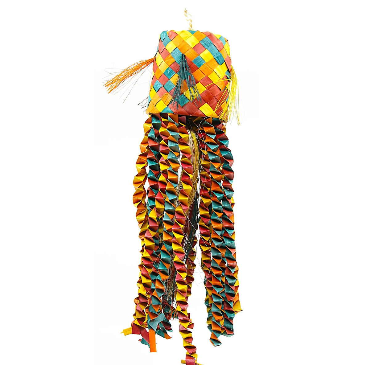 Planet Pleasures Octopus Pinata Bird Toy — Hanging Palm Shredder for Parrots