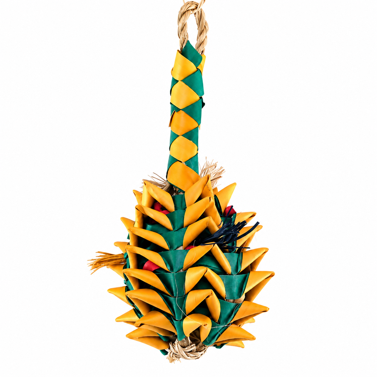 Planet Pleasures Pineapple Foraging Toy — Natural Palm Treat Holder for Birds