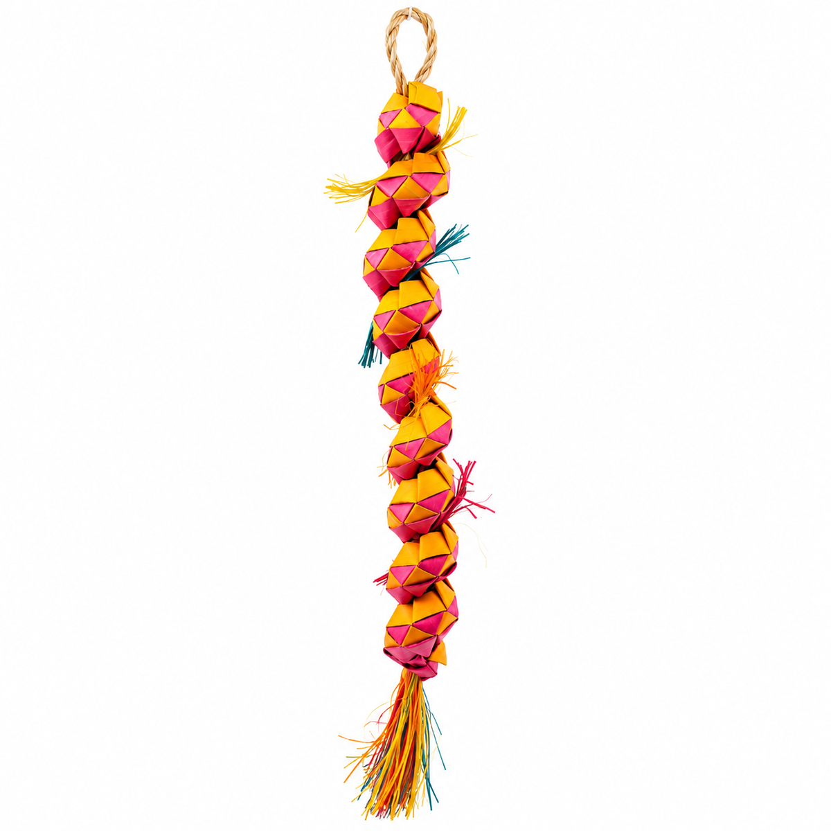 Planet Pleasures Caterpillar Shredding Toy — Segmented Palm Chew for Birds