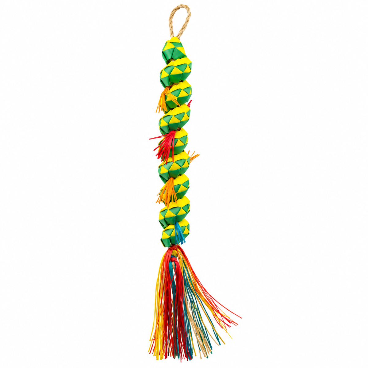 Planet Pleasures Caterpillar Shredding Toy — Segmented Palm Chew for Birds