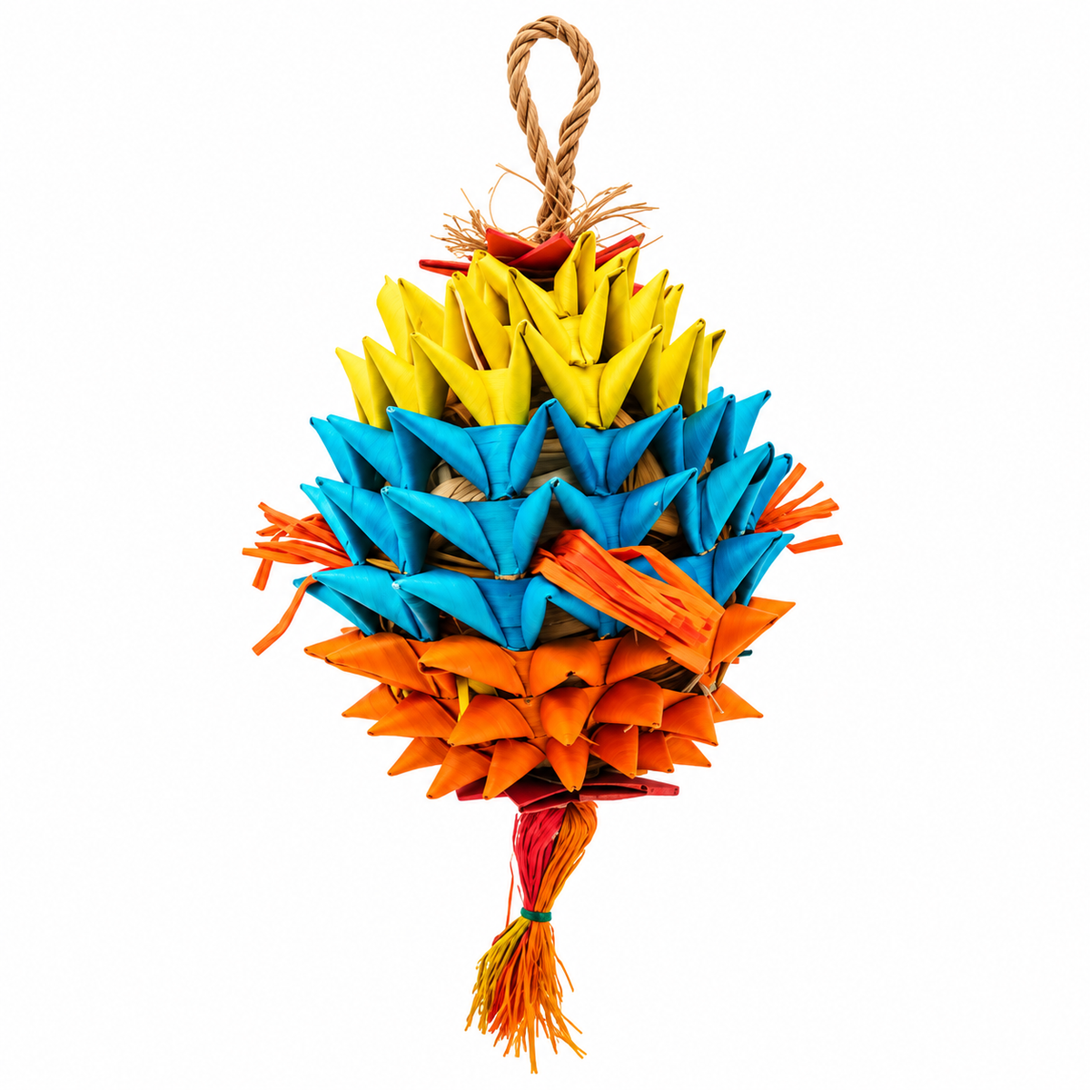 Planet Pleasures Durian Foraging Toy — Spiked Palm Treat Ball for Parrots