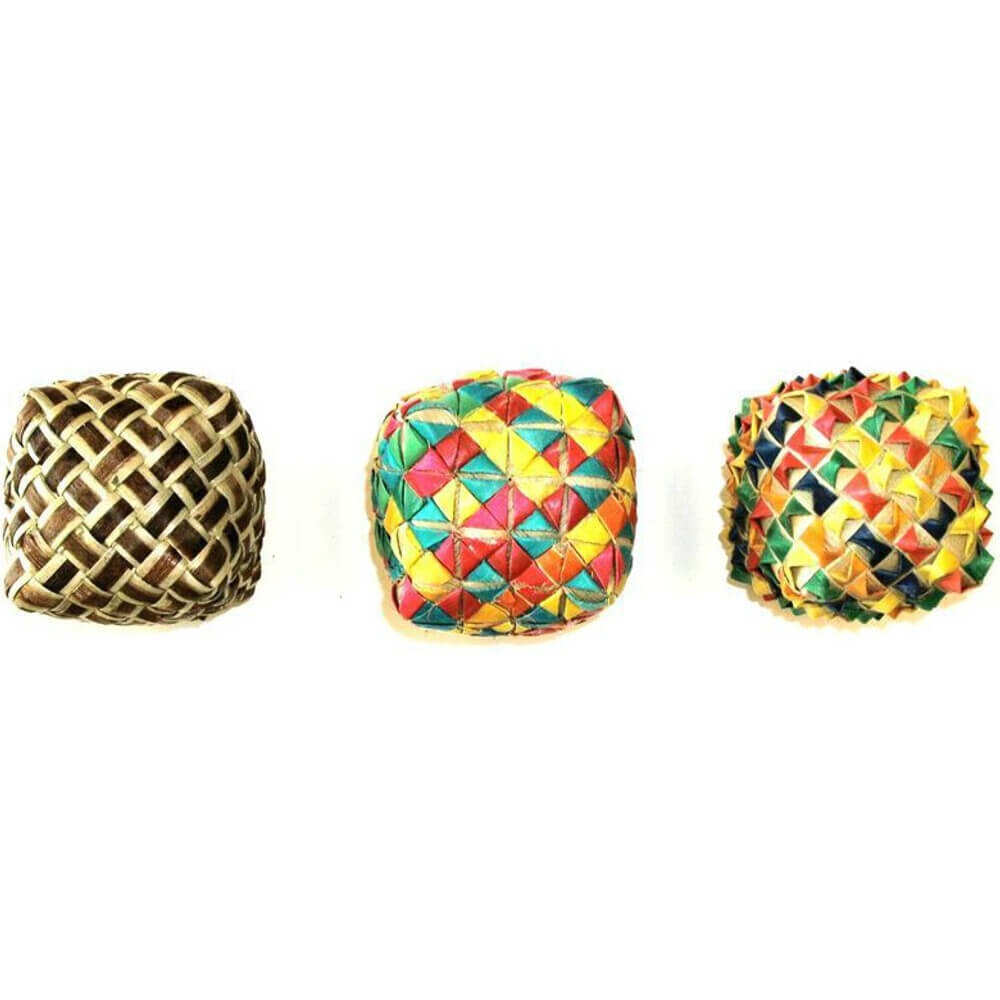 Planet Pleasures Woven Palm Foot Toys for Birds — Small Chew & Throw Toys