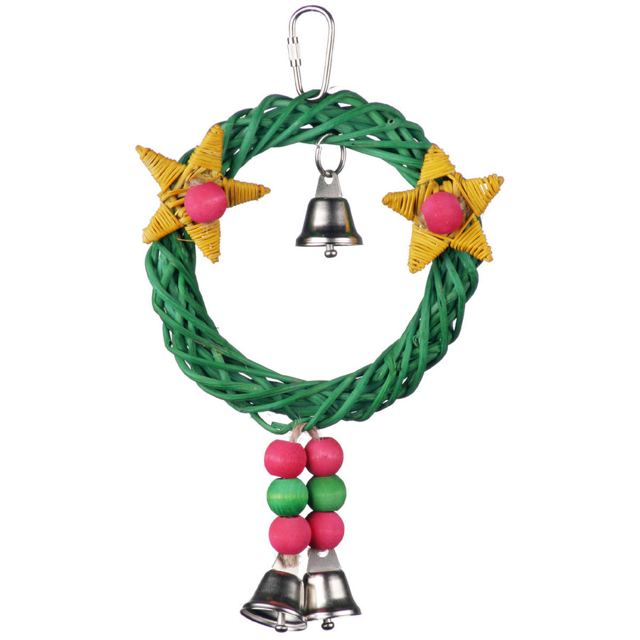 Super Bird Creations Christmas Bird Toys — Holiday Star & Wreath Swing