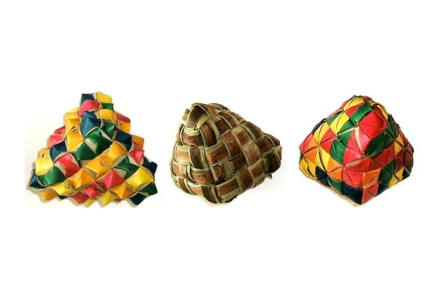 Planet Pleasures Woven Palm Foot Toys for Birds — Small Chew & Throw Toys