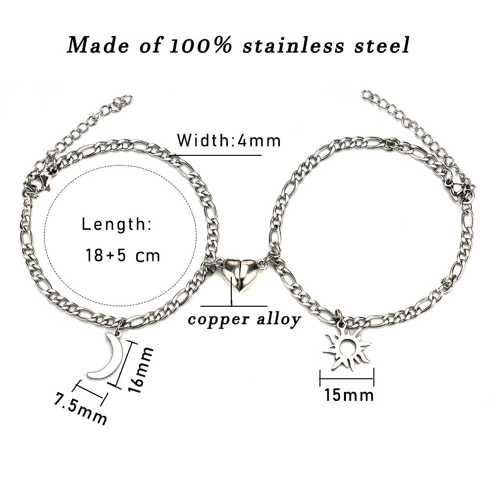 Sun & Moon Magnetic Couple Bracelets