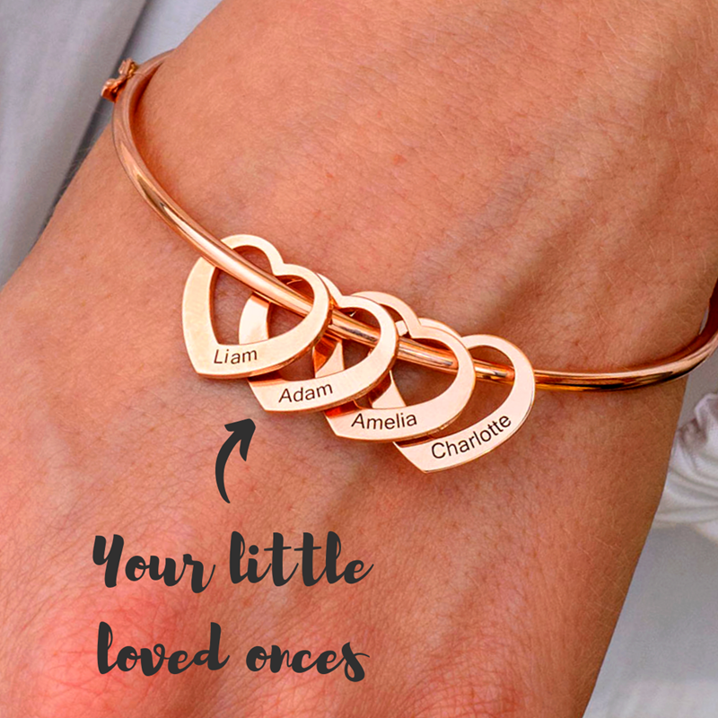 Personalized Heart Bracelet With Names