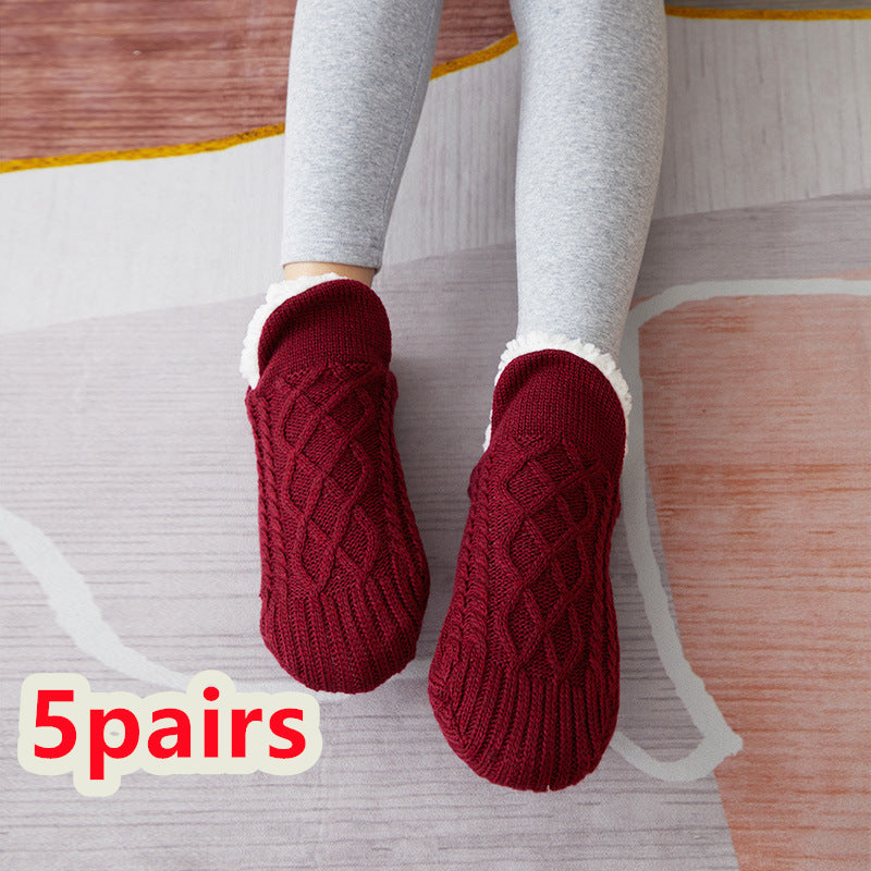 Indoor non slip thermal socks