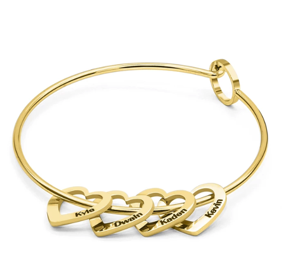 Heart Bracelet With Names - Personalized