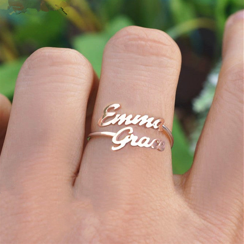 Custom Double Name Ring