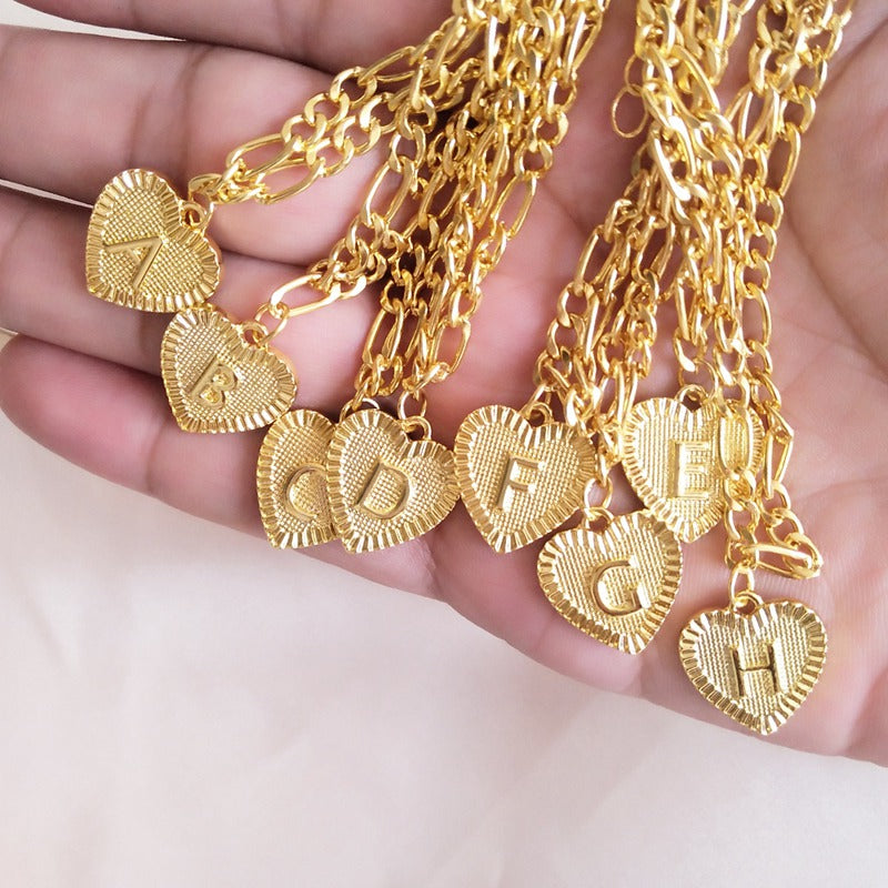 Initial Letter Heart Anklet