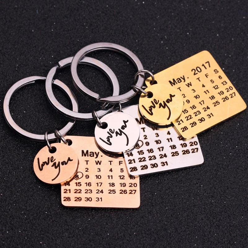 Custom Engraved Date Keychain