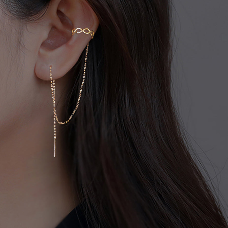 Gold Long Fringe Ear Wire