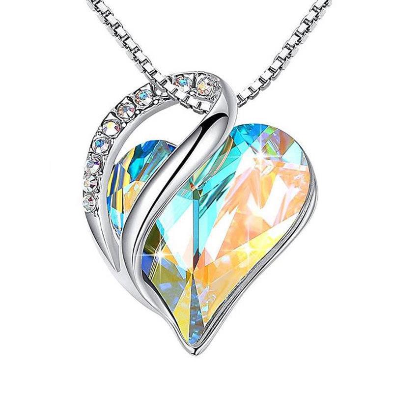 925 Silver Heart Geometric Necklace