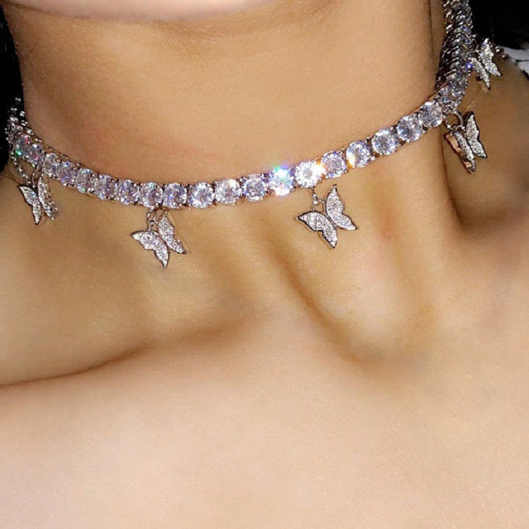 Butterfly Rhinestone Choker