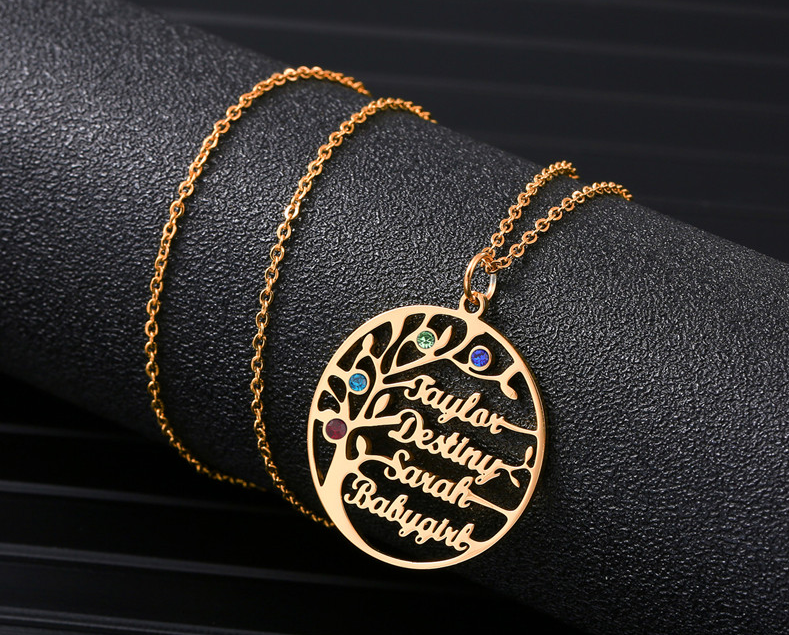 Birthstone Family Tree Necklace