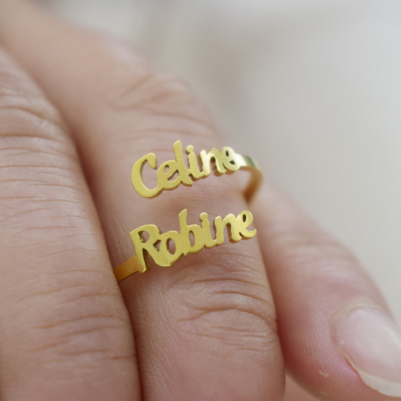 Custom Double Name Ring