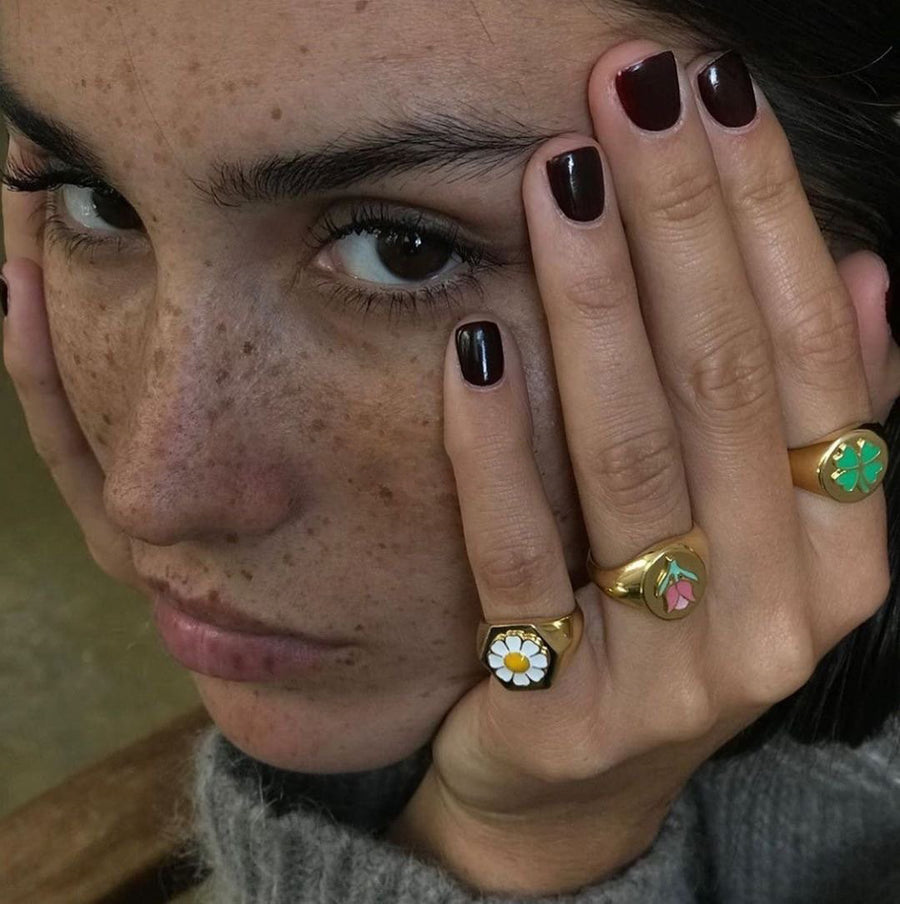Chunky Flower Ring & Earrings