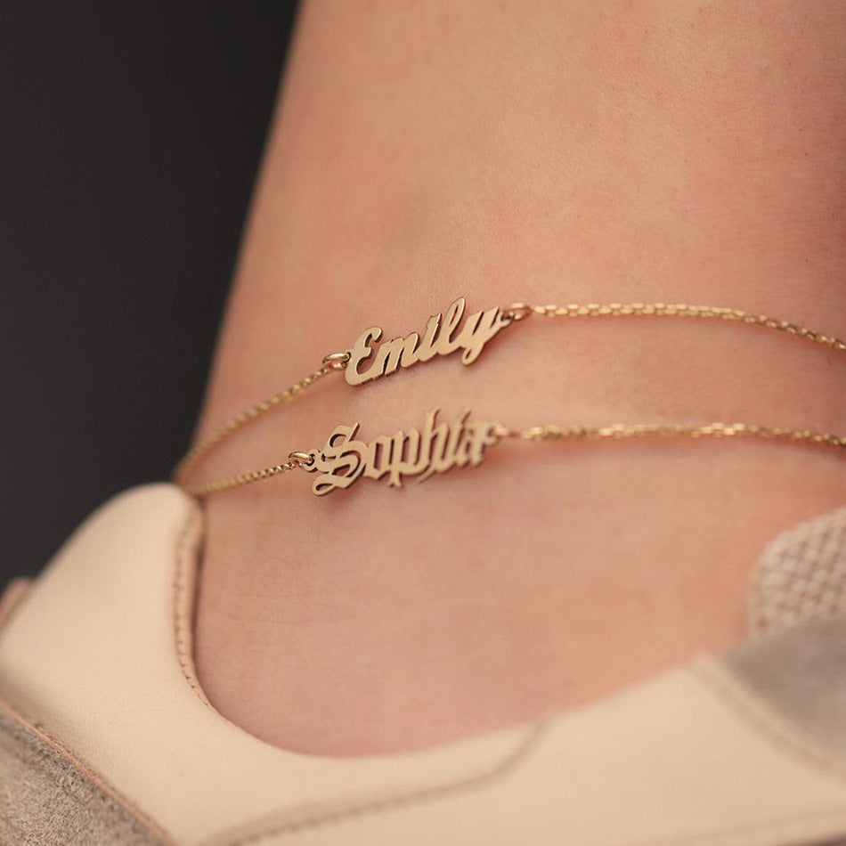 Custom Stainless Steel Name Anklet