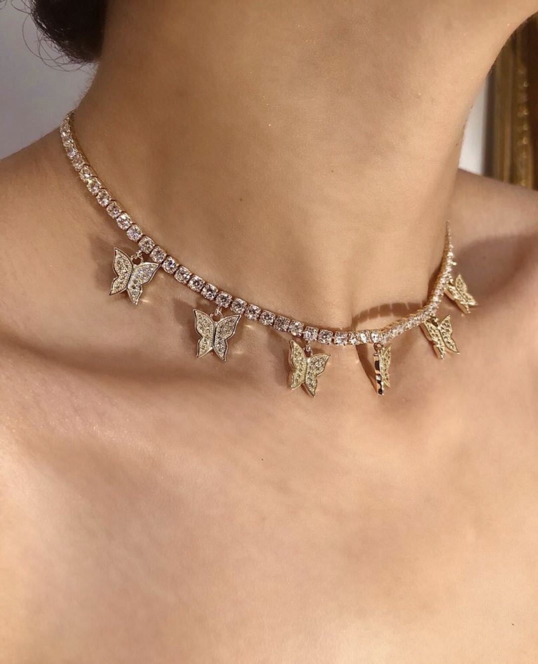 Butterfly Rhinestone Choker