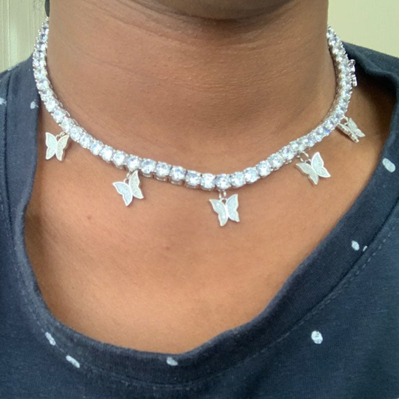 Butterfly Rhinestone Choker