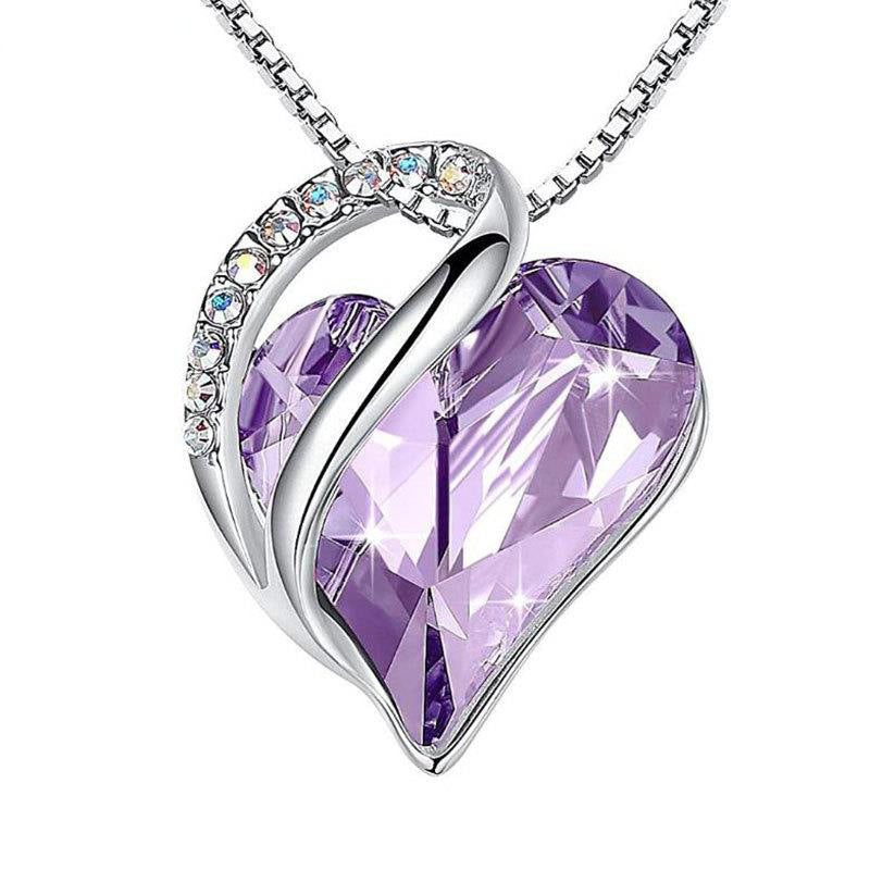 925 Silver Heart Geometric Necklace