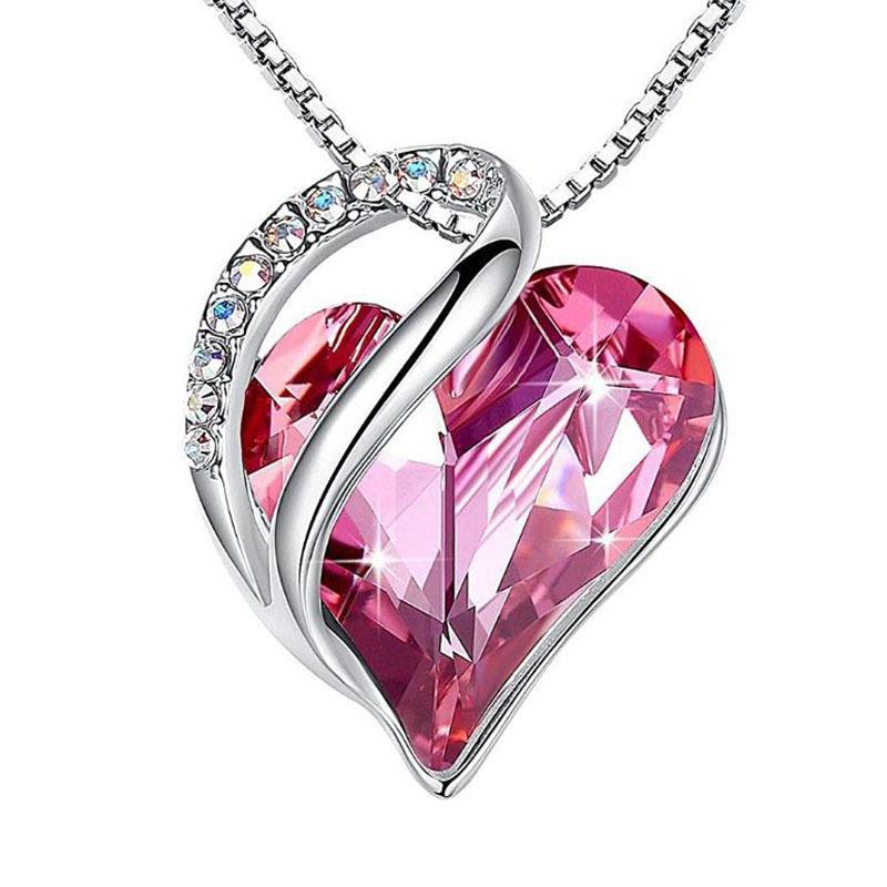 925 Silver Heart Geometric Necklace