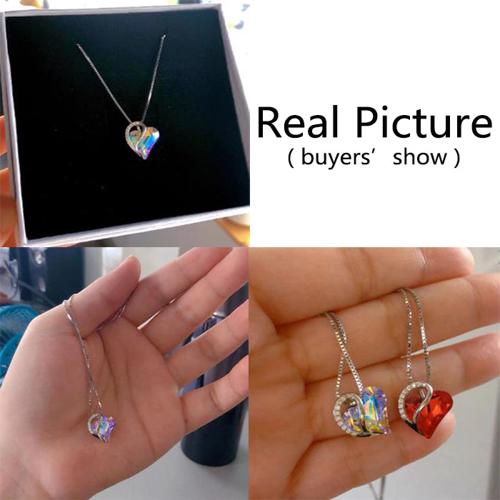 925 Silver Heart Geometric Necklace