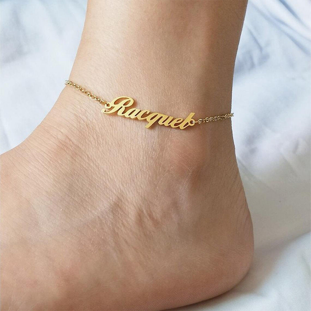Custom Stainless Steel Name Anklet