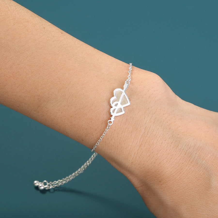 Glow-in-the-Dark Heart Couple Bracelet