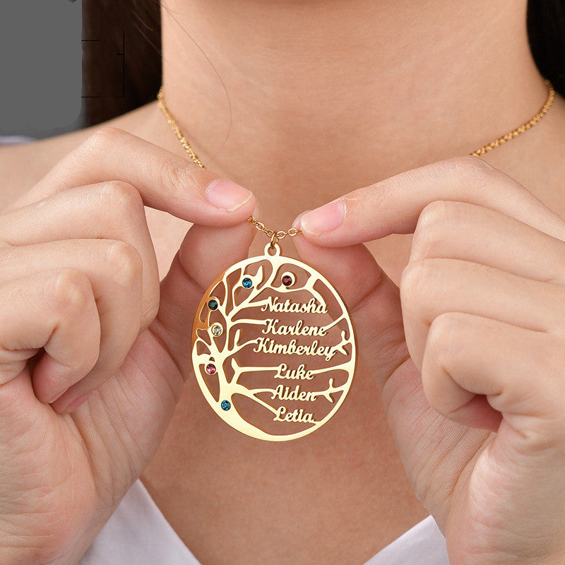 Birthstone Family Tree Necklace