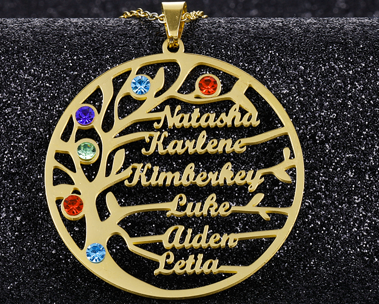 Birthstone Family Tree Necklace
